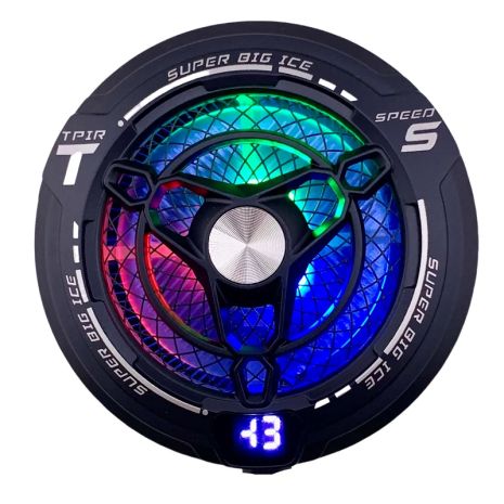Магнітний RGB-кулер FS12 90mm 45W PD (15V/3A Max) з дисплеєм (3 режими) Type-C BLACK