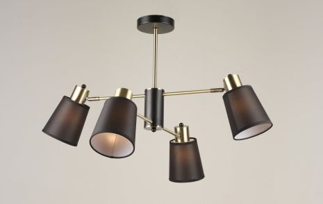 Люстра стельова на 4 плафони VALESO N6825/4 Бронза Чорний з поворотними механізмами N6825/4