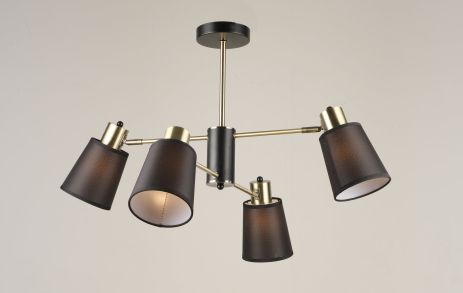 Люстра потолочная на 4 плафона VALESO N6825/4 Бронза Черный с поворотными механизмами N6825/4