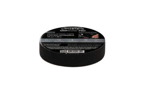 Текстильна стрічка GripBond Pro AntiSqueak 19 мм×20 м чорна MASTERTOOL 44-9520