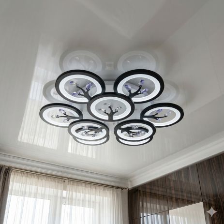 Люстра в гостиную Diasha 140W до 20 м² цвет Черный 8135/6+3BK 3col dim