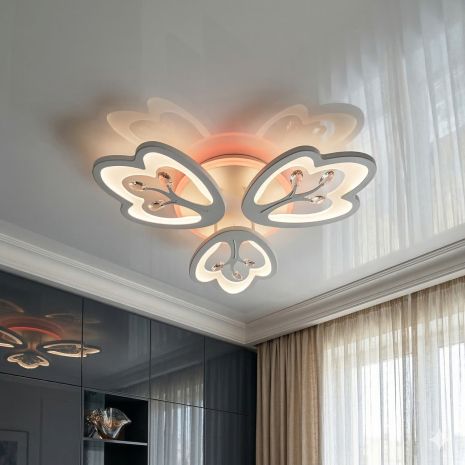 Люстра листочки Led Diasha 60W до 16 м² колір Білий 8148/3WH 3col dim