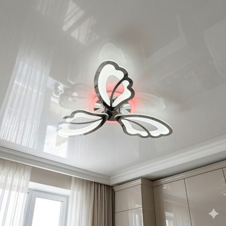 Люстра в спальню з пелюстками Diasha 50W до 12 м² колір Хром 8166/3HR 3col dim