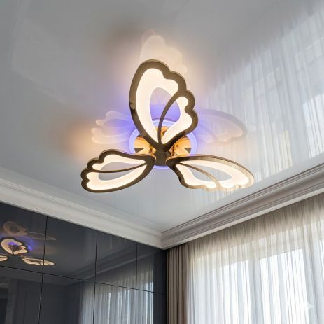 Люстра в спальню листочки Diasha 50W до 12 м² колір Золото 8166/3G LED 3color dimmer