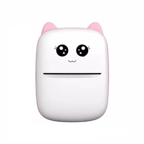 Міні-термопринтер Mini CAT BT універсальний (100x77mm) фотоплівка 50mm 1200mAh Type-C Android/iOS Pink