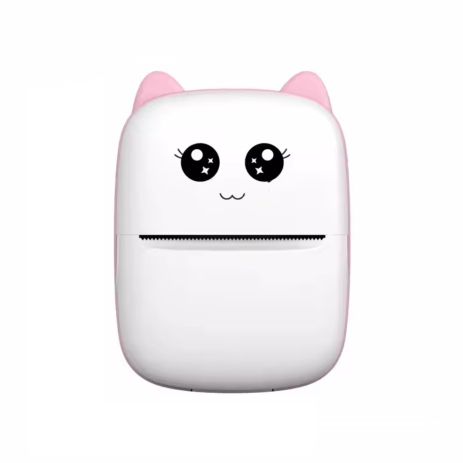 Мини-термопринтер Mini CAT BT универсальный (100x77mm) фотопленка 50mm 1200mAh Type-C Android/iOS Pink