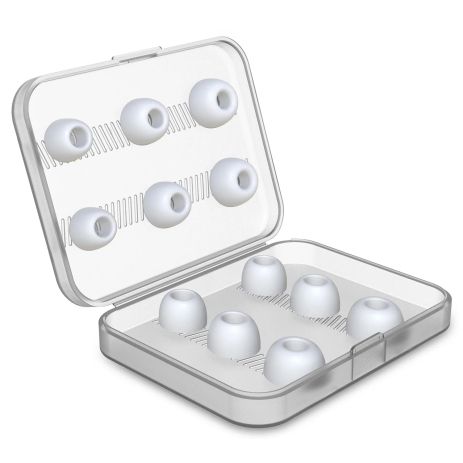 Комплект амбушюр New Bee для AirPods Pro 1-2 / 6 пар 3 розміри в кейсі S/M/L White
