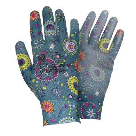 Трикотажні рукавички з ПУ покриттям частковим, сині, р8, манжет, SIGMA 9446561