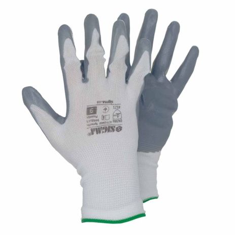 Перчатки трикотажные с частичным нитриловым покрытием, р9 (серые, манжет) SIGMA 9443511