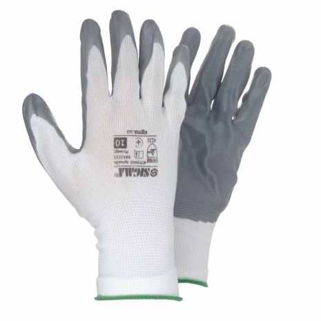 Рукавички трикотажні з нітриловим покриттям р10 (сірі, манжет) SIGMA 9443521