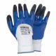 Трикотажные перчатки с частичным нитриловым покрытием и усиленными пальцами р9 (сине-черные, манжет) SIGMA 9443631