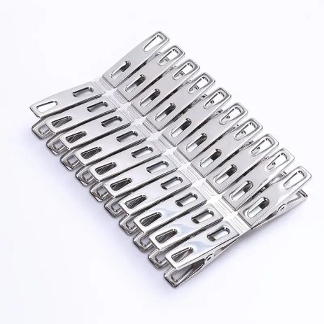 Прищепки универсальные 10*45мм из нержавеющей стали плоский зажим набор 20шт Silver Прищепки универсальные 10*45мм из нержавеющей стали плоский зажим набор 20шт Silver