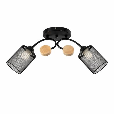 Люстра стельова на 2 плафони VALESO XL25025-2 для спальні та коридору Чорний XL25025-2