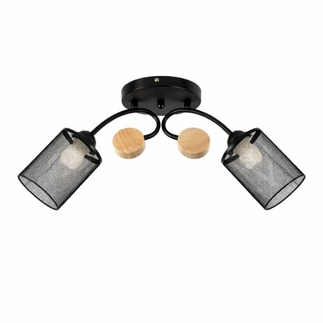 Люстра стельова на 2 плафони VALESO XL25025-2 для спальні та коридору Чорний XL25025-2