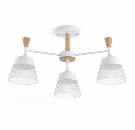 Люстра стельова на 3 плафони VALESO XL25020-3 для вітальні та спальні Білий дерево XL25020-3