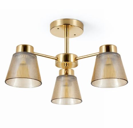Люстра стельова на 3 плафони VALESO XL25803-3 для спальні та вітальні Золото XL25803-3