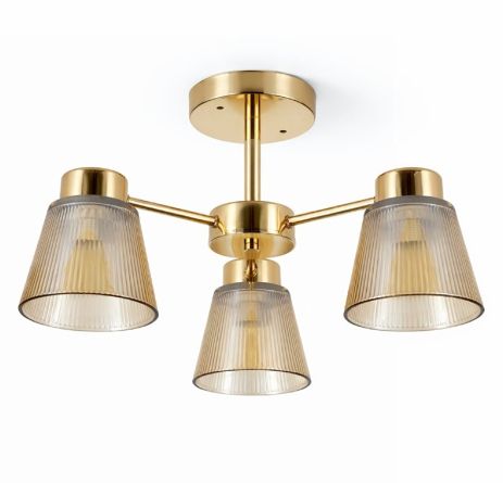 Люстра стельова на 3 плафони VALESO XL25803-3 для спальні та вітальні Золото XL25803-3