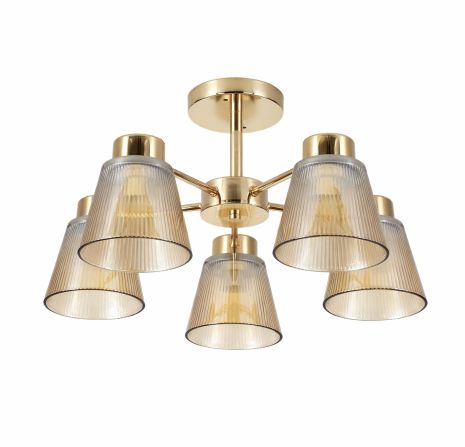 Люстра стельова на 5 плафонів VALESO XL25803-5 для вітальні та спальні Золото XL25803-5