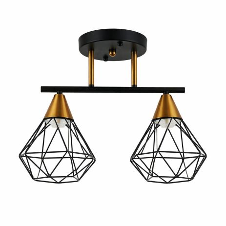 Люстра потолочная на 2 плафона VALESO XL25115-2 для спальни и прихожей Черный Медь XL25115-2