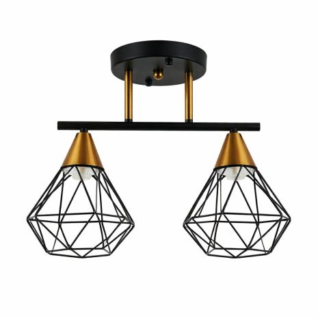 Люстра стельова на 2 плафони VALESO XL25115-2 для спальні та передпокою Чорний Мідь XL25115-2