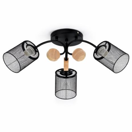 Люстра стельова на 3 плафони VALESO XL25025-3 для вітальні та спальні Чорний XL25025-3