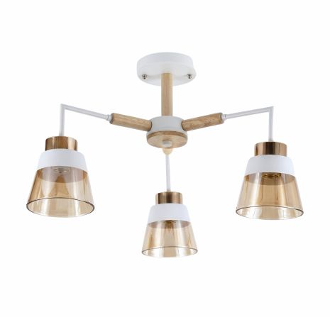 Люстра стельова на 3 плафони VALESO XL25014-3 для вітальні та спальні Білий Золото XL25014-3