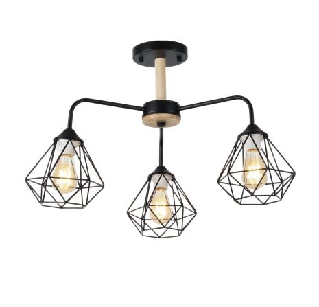 Люстра стельова на 3 плафони VALESO XL25013-3 для вітальні та спальні Чорний XL25013-3