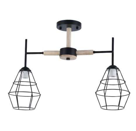 Люстра стельова на 2 плафони VALESO XL25017-2 для спальні та коридору Чорний XL25017-2