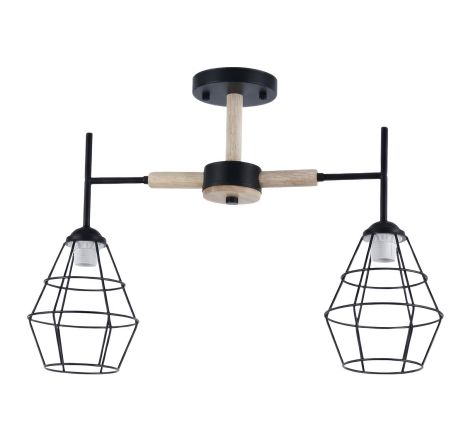 Люстра стельова на 2 плафони VALESO XL25017-2 для спальні та коридору Чорний XL25017-2