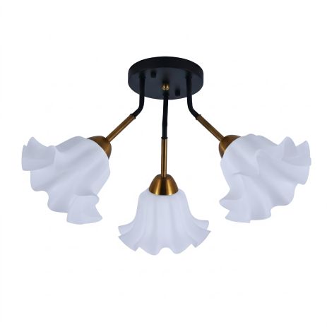 Люстра стельова на 3 плафони VALESO XL25003-3 для вітальні та спальні Чорний Мідь XL25003-3