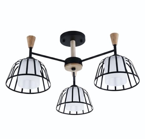 Люстра стельова на 3 плафони VALESO XL25021-3 для вітальні та спальні Чорний XL25021-3