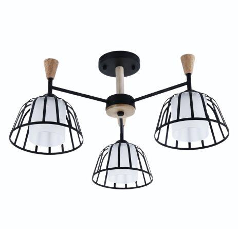 Люстра стельова на 3 плафони VALESO XL25021-3 для вітальні та спальні Чорний XL25021-3