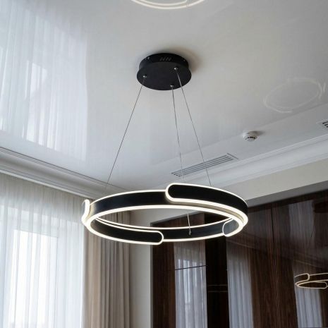 Кругла підвісна люстра Artlight 108W до 20 м² колір Чорний 2461/50+50BK