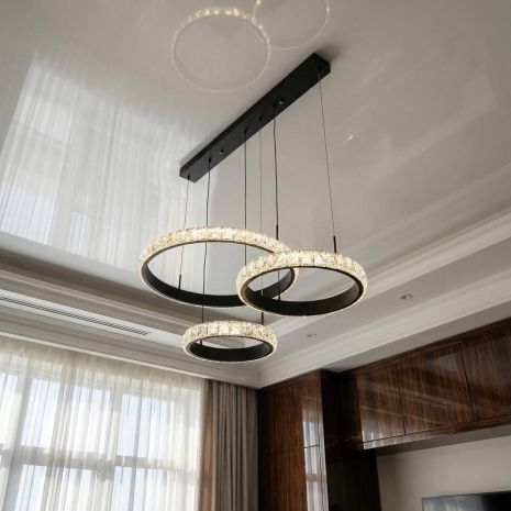 Підвісні кільця світлодіодні Artlight 172W до 30 м² колір Чорний 2214/3BK