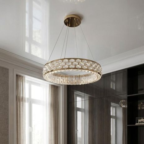 Кругла люстра з кристалами Artlight 81W м² колір Золотистий 3042/600GD