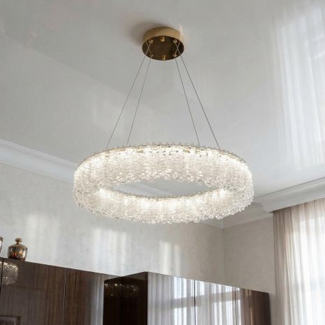 Кругла підвісна люстра Artlight 28W до 8 м² колір Золотистий 505/500GD