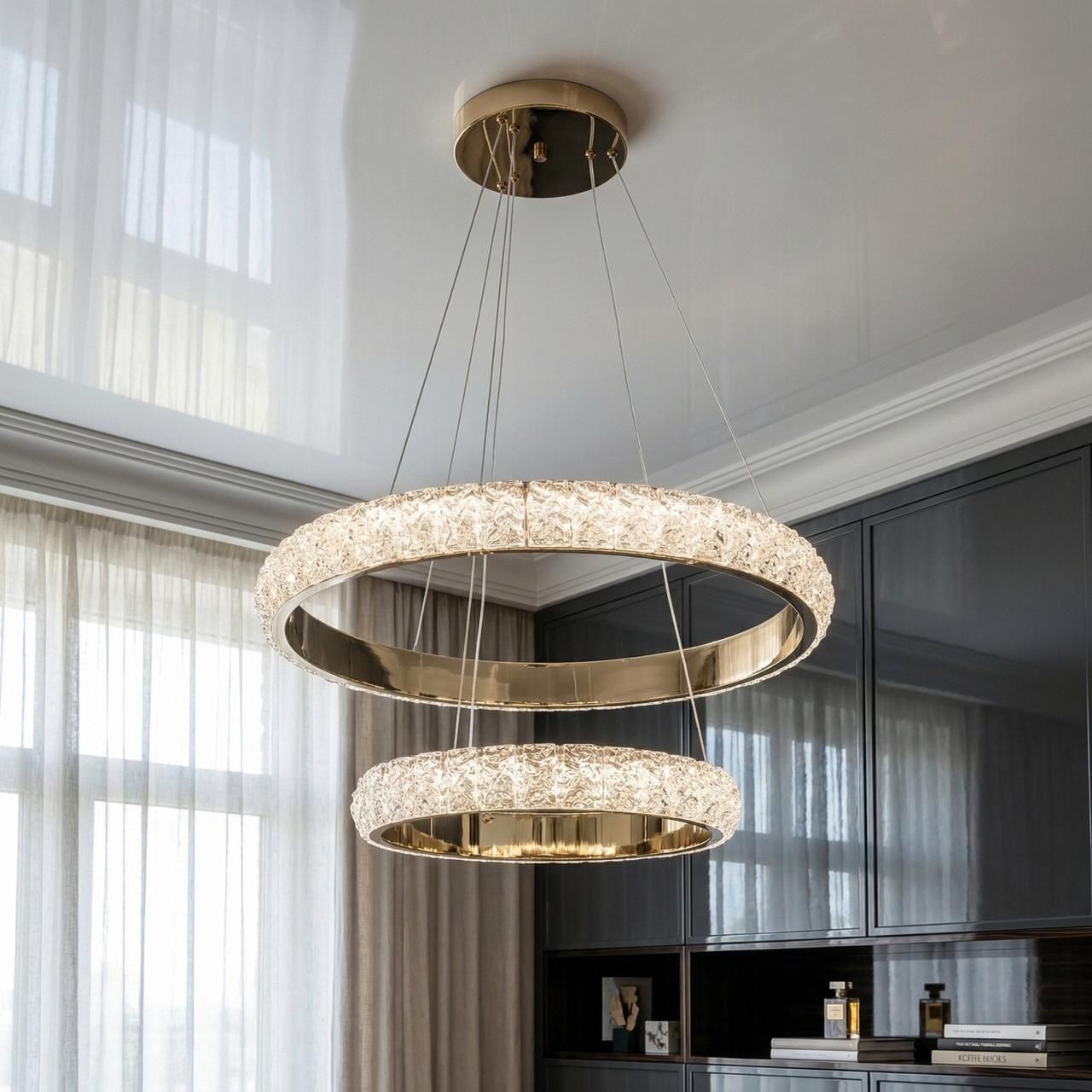 Світлодіодна люстра кільця Artlight 146W до 20 м² колір Золото 9800/40+60GD Світлодіодна люстра кільця Artlight 146W до 20 м² колір Золото 9800/40+60GD