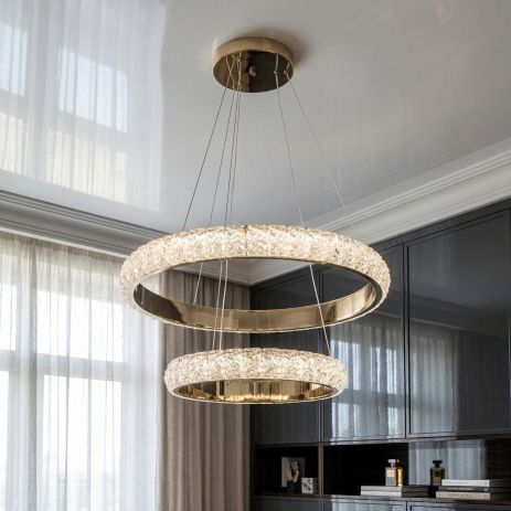 Світлодіодна люстра кільця Artlight 146W до 20 м² колір Золото 9800/40+60GD