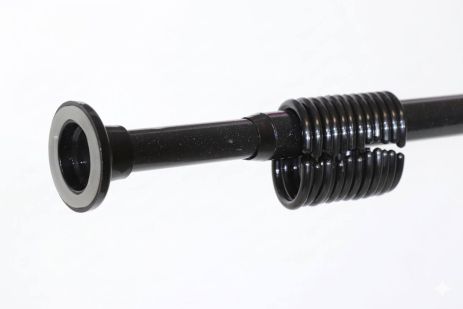 Карниз для шторки у ванну 115-200 см чорний з кільцями Карниз для шторки у ванну 115-200 см чорний з кільцями