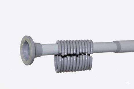 Карниз для шторки у ванну 115-200 см сірий з кільцями Карниз для шторки у ванну 115-200 см сірий з кільцями