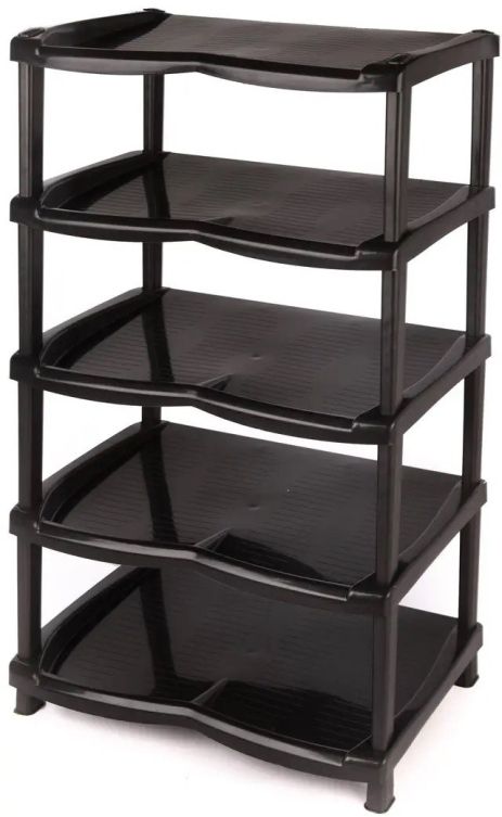 Полка для обуви 5 уровней "Нормал" черная