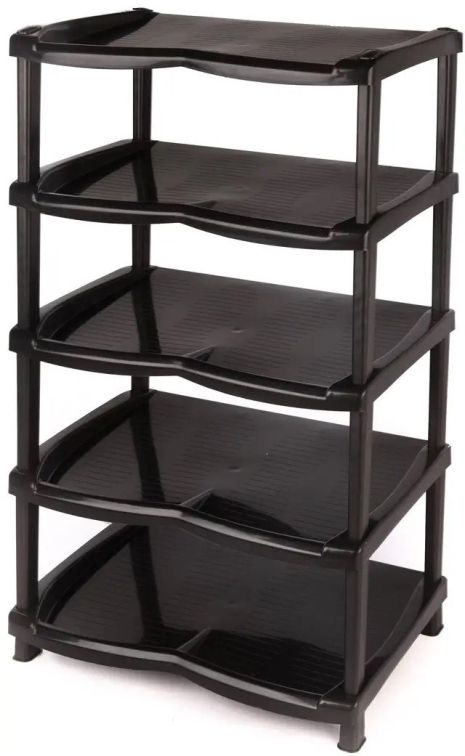 Полка для обуви 5 уровней "Нормал" черная