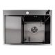 Мойка кухонная нержавеющая сталь PVD черная для кухни VALESO CM 65*50 R DÉCOR Handmade 3.0/0.8