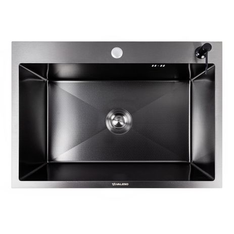 Мойка кухонная нержавеющая сталь PVD черная для кухни VALESO 70*50 DECOR Handmade 3.0/0.8