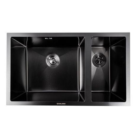 Мойка кухонная нержавеющая сталь PVD черная монтаж под столешницу для кухни VALESO 76*45 Handmade 3.0/0.8 Мойка кухонная нержавеющая сталь PVD черная монтаж под столешницу для кухни VALESO 76*45 Handmade 3.0/0.8