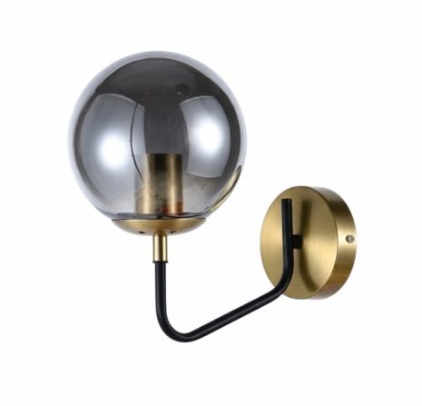 Бра настенная на 1 плафон VALESO 512-1 для гостиной и спальни Черный Медь