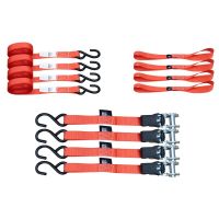 Набір стяжних ременів з храповим механізмом, S-гаками та захисними петлями (Soft Loops) 4 шт., 680 кг TORIN TRZD-RL