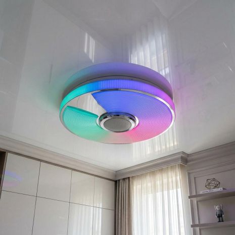 Смарт светильник с RGB подсветкой Diasha 70W до 16 м² цвет Белый DB-8309/400RGB+MP3+TUYA