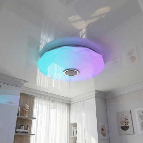 Світлодіодний світильник RGB з пультом Diasha 80W до 18 м² колір Білий DB-8303/500RGB+MP3