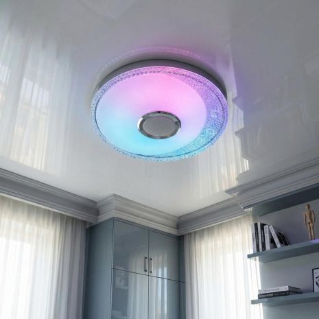 Люстра светодиодная смарт с пультом Diasha 70W до 16 м² цвет Белый DB-8308/400RGB+MP3
